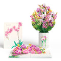 Mother's Day Orchid Pop-Up Card & Bouquet Bundle
