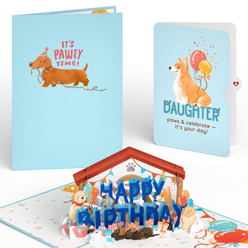 Happy Birthday Dogs Pop-Up Card and Sentiment Set for Daughter – Lovepop