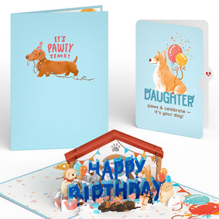 Happy Birthday Dogs Pop-Up Card and Sentiment Set for Daughter greeting card -  Lovepop