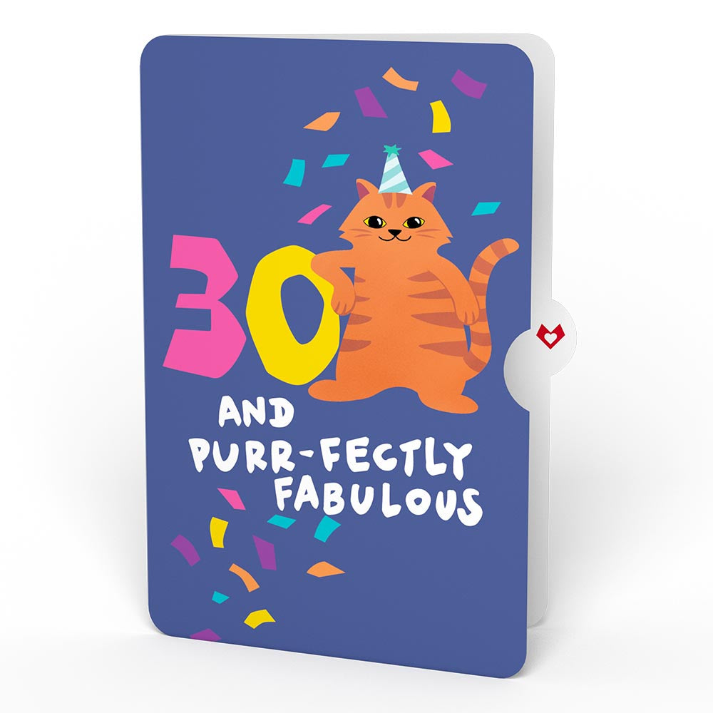 Happy 30th Birthday Cats Pop-Up Card and Sentiment Set
