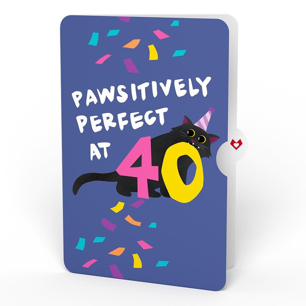 Happy 40th Birthday Cats Pop-Up Card and Sentiment Set