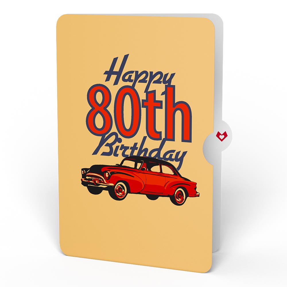 Classic Car 80th Birthday Pop-Up Card and Sentiment Set