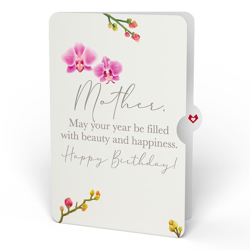 Watercolor Orchid Birthday Pop-Up Card and Sentiment Set for Mother