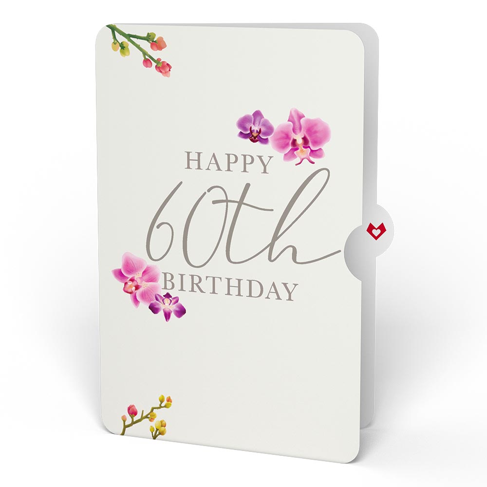 Watercolor Orchid 60th Birthday Pop-Up Card and Sentiment Set