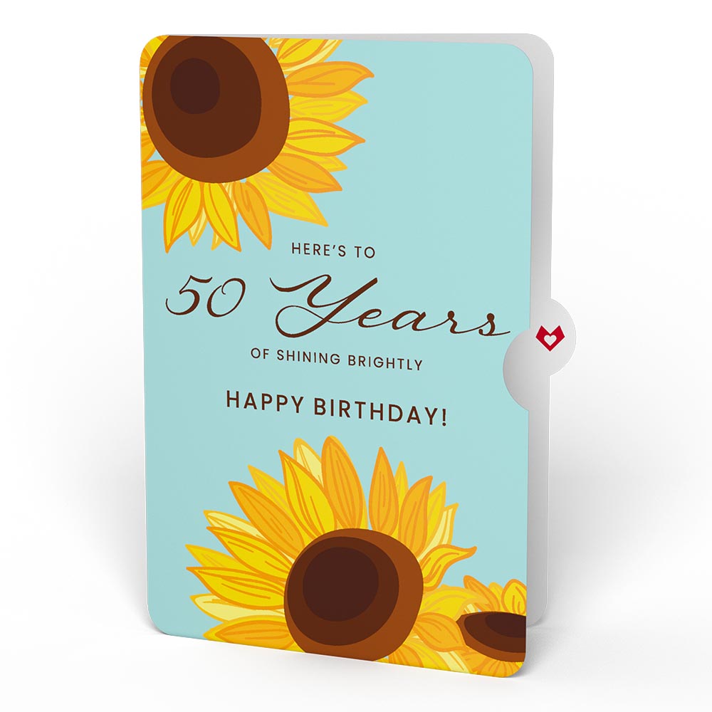 Sunflower 50th Birthday Pop-Up Card and Sentiment Set