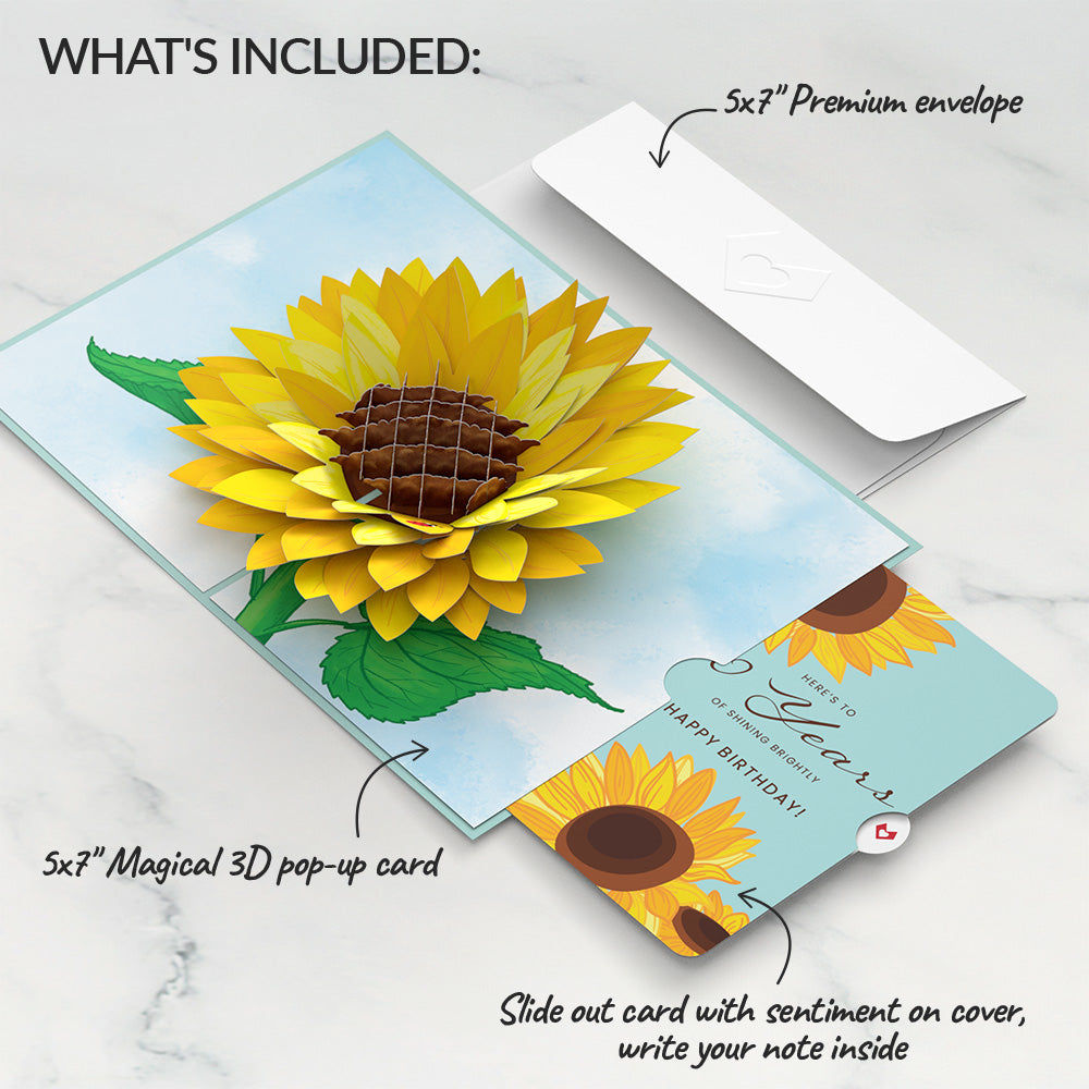 Sunflower 60th Birthday Pop-Up Card and Sentiment Set