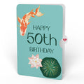 Koi Fish and Lotus 50th Birthday Pop-Up Card and Sentiment Set