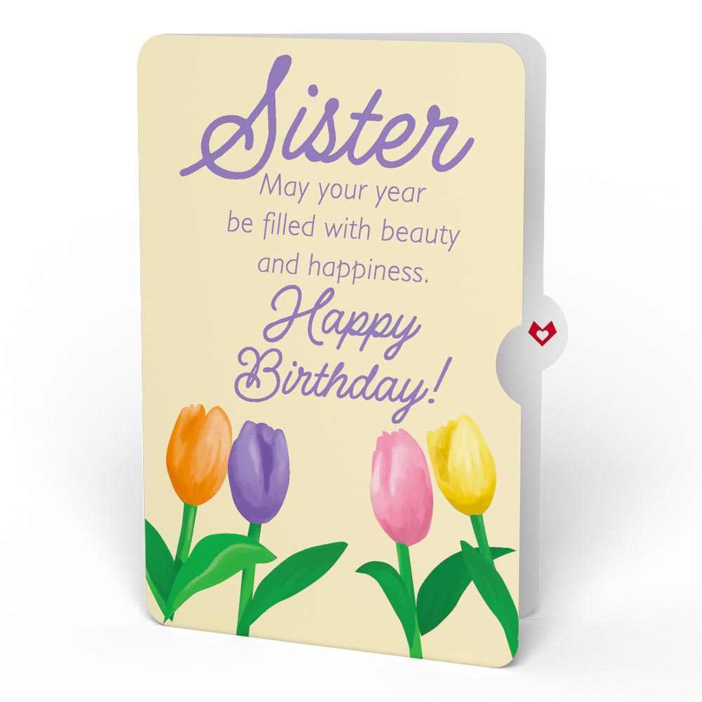 Tulips Birthday Pop-Up Card and Sentiment Set for Sister