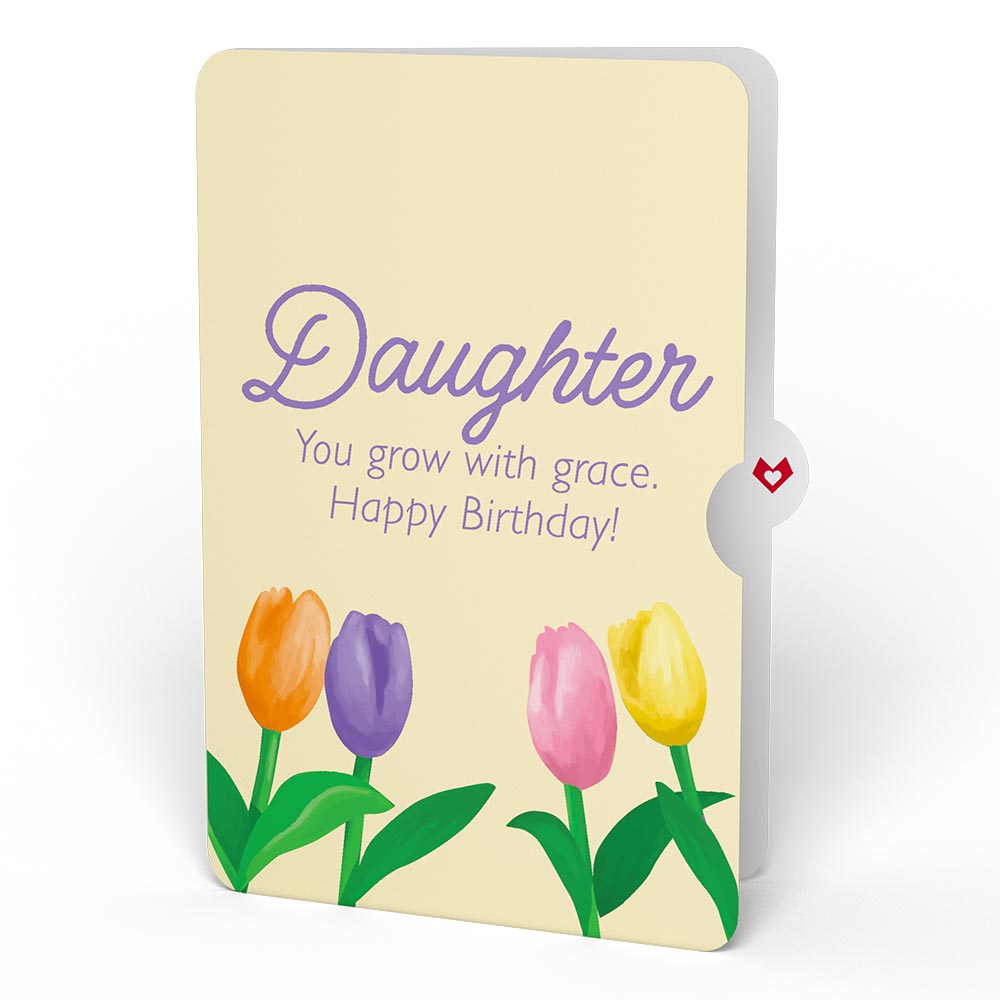 Tulips Birthday Pop-Up Card and Sentiment Set for Daughter