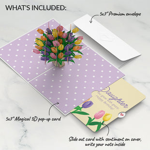 Tulips Birthday Pop-Up Card and Sentiment Set for Daughter