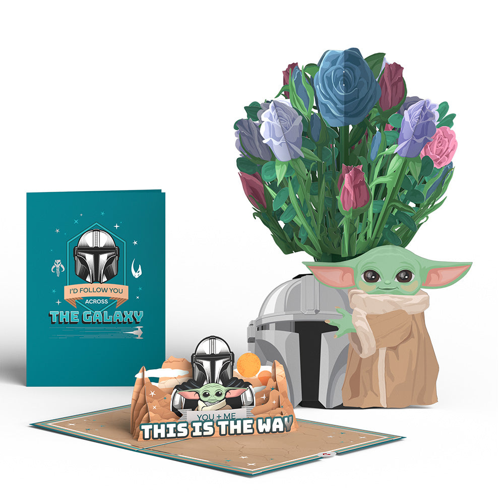 Star Wars™ The Mandalorian Grogu™ This Is the Way Pop-Up Card & Flower Buds Bouquet Bundle