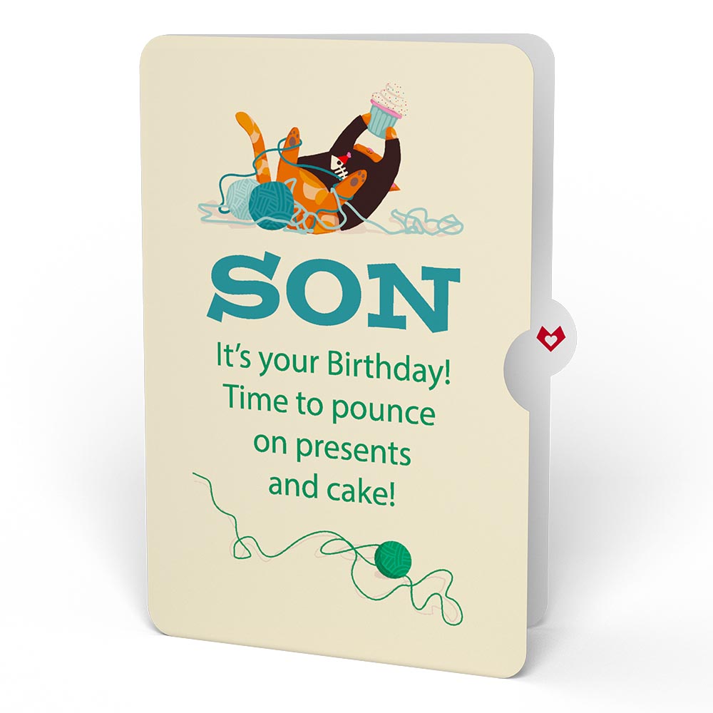 Party Cats Birthday Pop-Up Card and Sentiment Set for Son