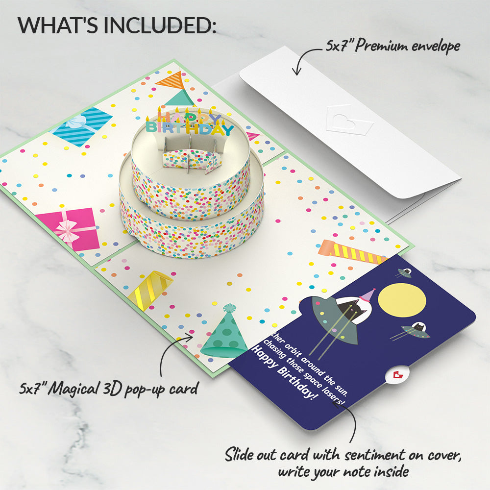 Sprinkles Birthday Cake with Space Laser Cats Pop-Up Card and Sentiment Set