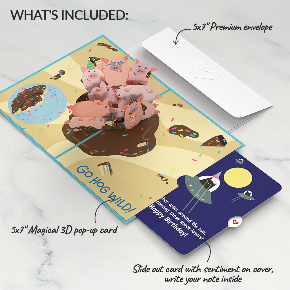 Hog Wild with Space Laser Cats Birthday Pop-Up Card and Sentiment Set