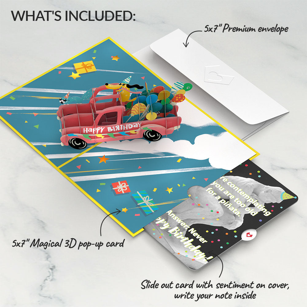 Birthday Truck with The Thinker Pop-Up Card and Sentiment Set