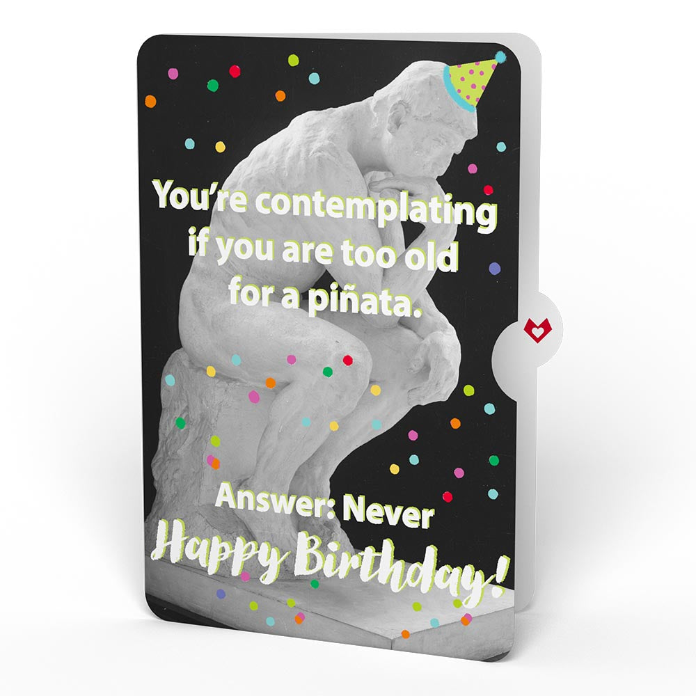 Grim Reaper Dark Humor Birthday with The Thinker Pop-Up Card and Sentiment Set