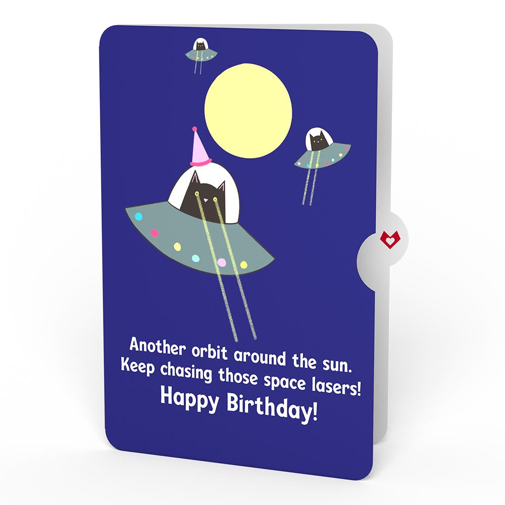 Old Fashioned Birthday with Space Laser Cats Pop-Up Card and Sentiment Set