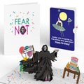 Grim Reaper Dark Humor Birthday with Space Laser Cats Pop-Up Card and Sentiment Set