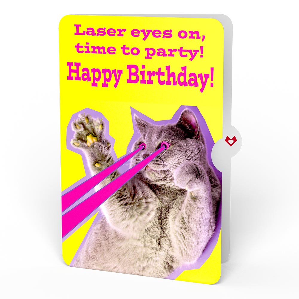 Grim Reaper Dark Humor Birthday with Cat Laser Eyes Pop-Up Card and Sentiment Set