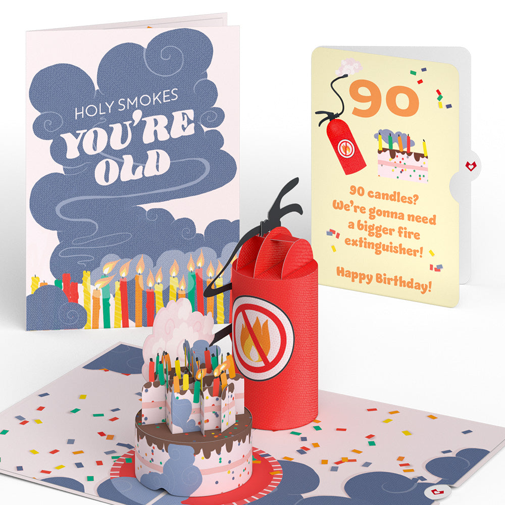 Holy Smokes You're Old 90th Birthday Pop-Up Card and Sentiment Set