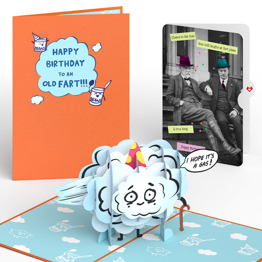 Happy Birthday to an Old Fart Pop-Up Card and Sentiment Set for Any Man