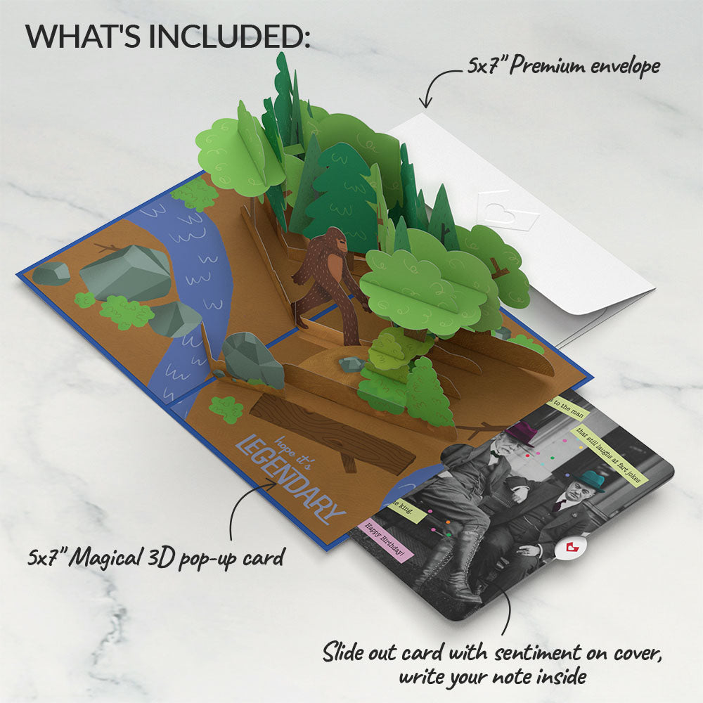 Bigfoot Legendary Birthday Pop-Up Card and Sentiment Set for Any Man