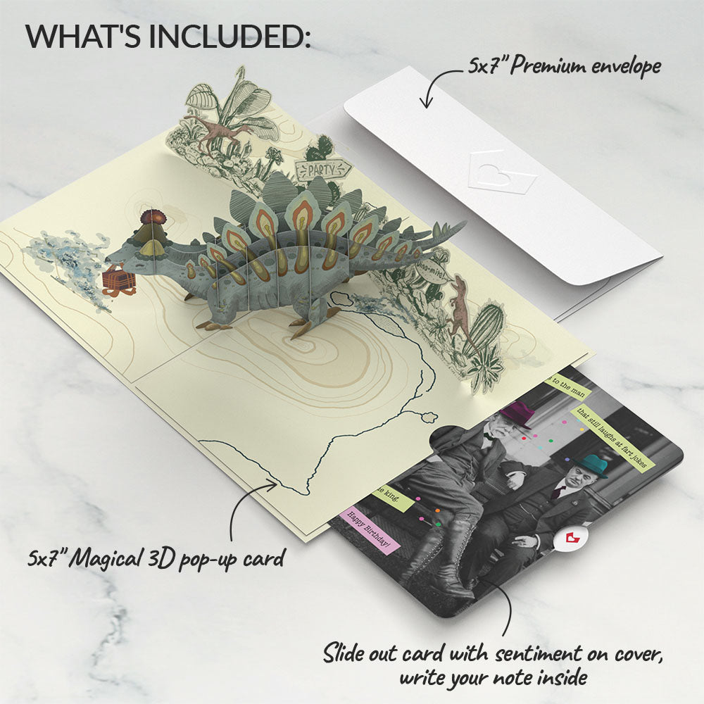 Happy Birthday You F*cking Fossil Pop-Up Card and Sentiment Set for Any Man