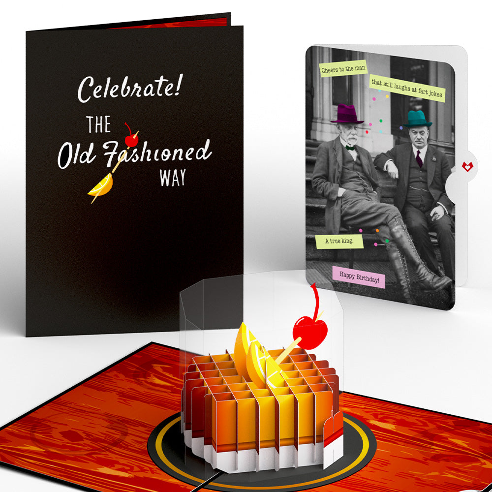 Old Fashioned Birthday Pop-Up Card and Sentiment Set for Any Man
