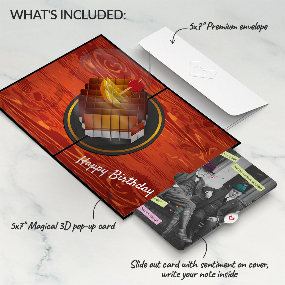 Old Fashioned Birthday Pop-Up Card and Sentiment Set for Any Man