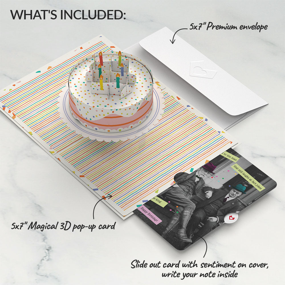 Confetti Cake Birthday Pop-Up Card and Sentiment Set for Any Man