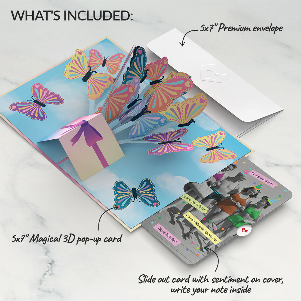 Act Like It's Your Birthday Butterflies Pop-Up Card and Sentiment Set