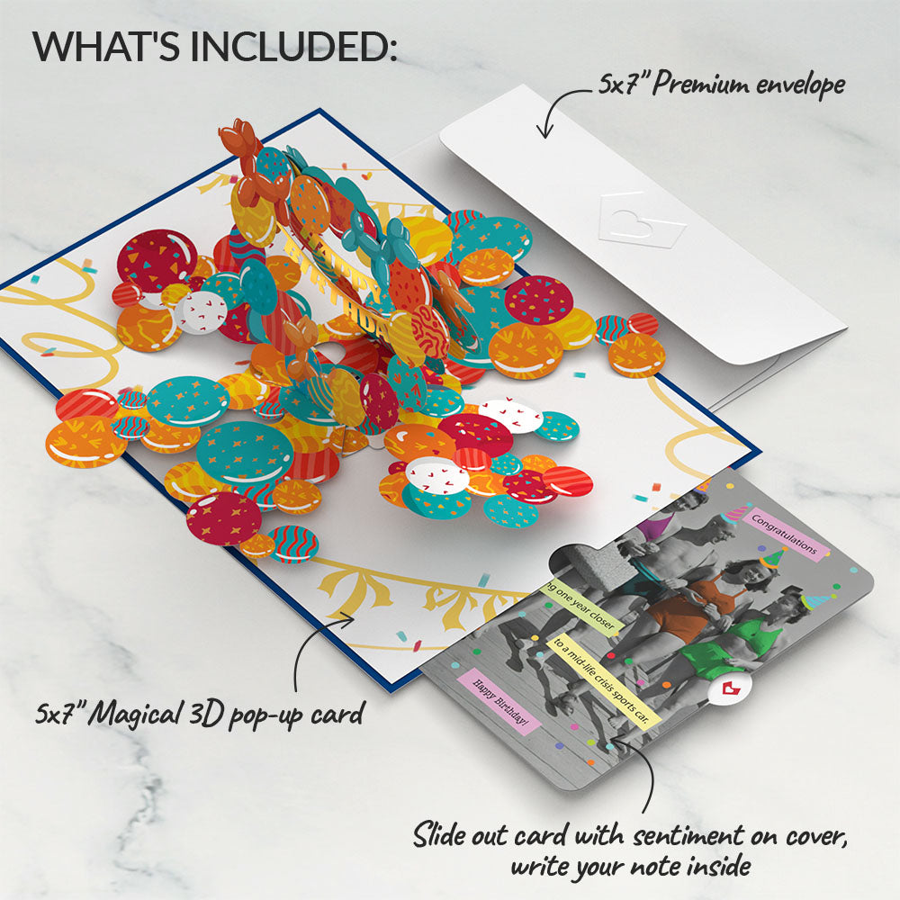 Happy Birthday Banner and Balloons Pop-Up Card and Sentiment Set