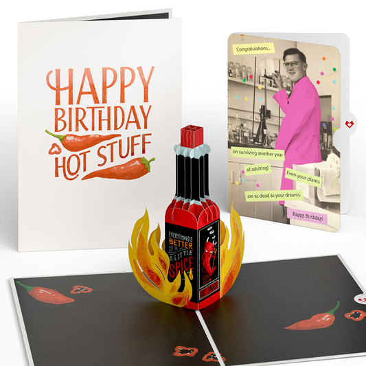Happy Birthday Hot Stuff Pop-Up Card and Sentiment Set
