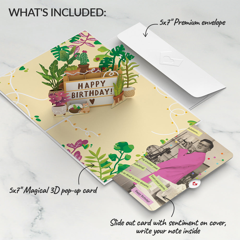 Happy Birthday Plants Pop-Up Card and Sentiment Set