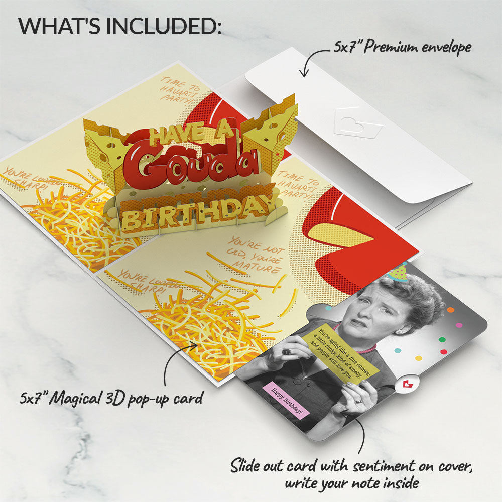 Gouda Birthday Pop-Up Card and Sentiment Set for Any Woman