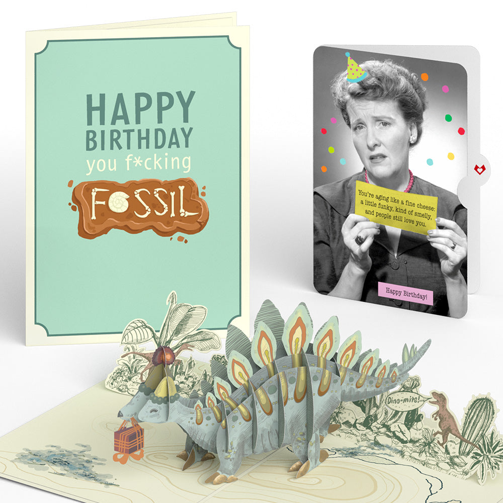 Happy Birthday You F*cking Fossil Pop-Up Card and Sentiment Set