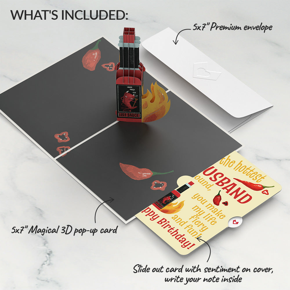 Happy Birthday Hot Stuff Pop-Up Card and Sentiment Set for Husband
