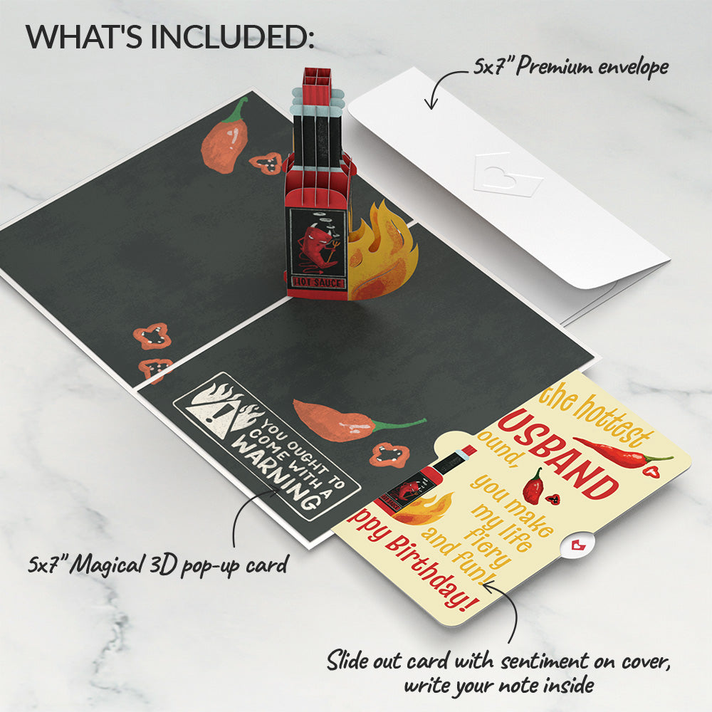 You’re So Hot - Hot Sauce Birthday Pop-Up Card and Sentiment Set for Husband