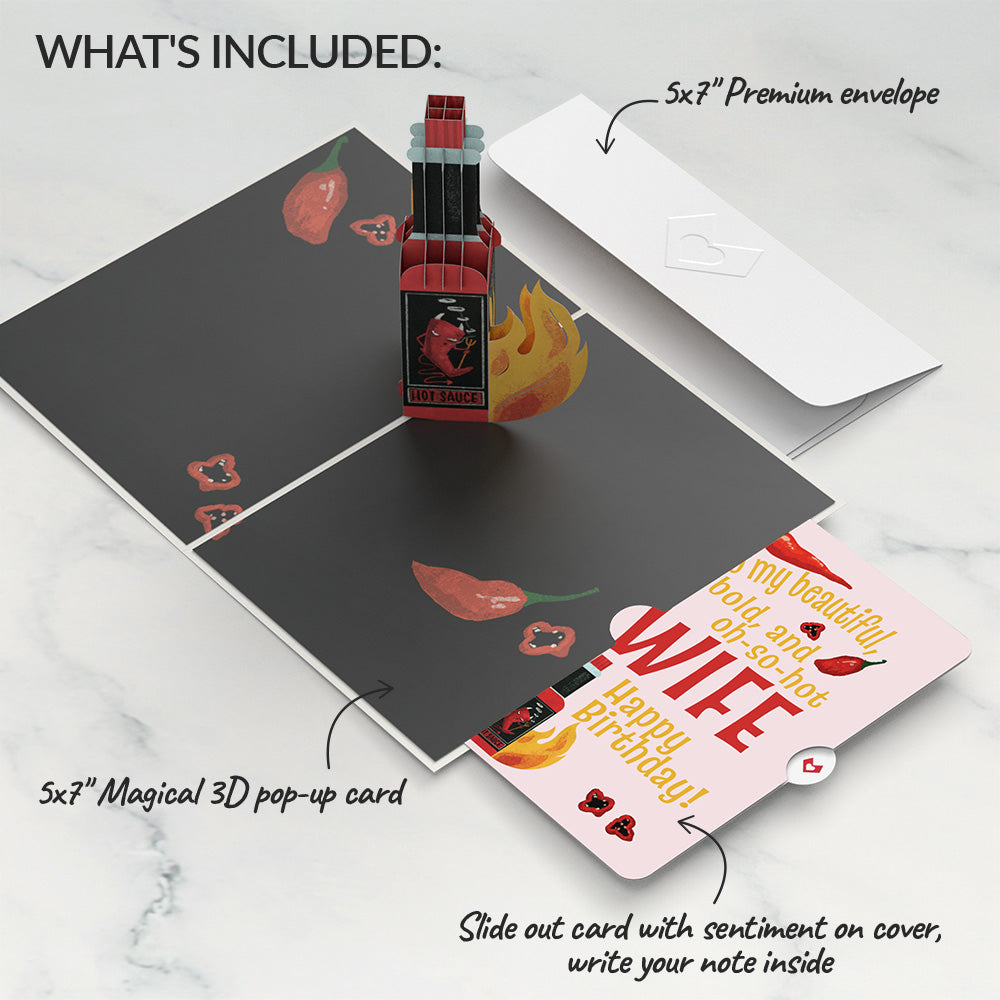 Happy Birthday Hot Stuff Pop-Up Card and Sentiment Set for Wife