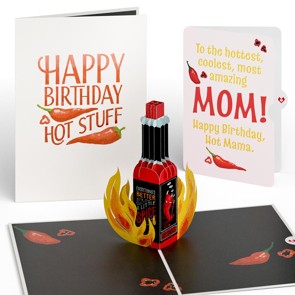 Happy Birthday Hot Stuff Pop-Up Card and Sentiment Set for Mom