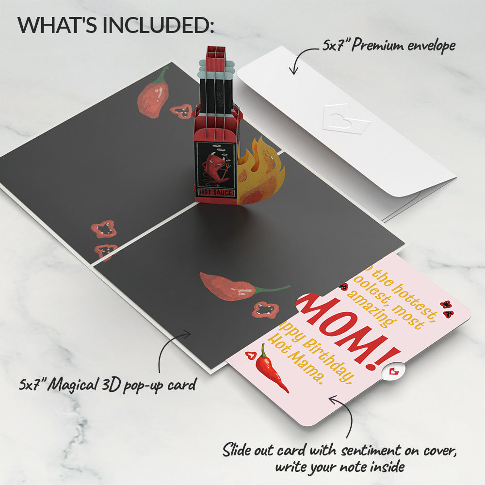 Happy Birthday Hot Stuff Pop-Up Card and Sentiment Set for Mom