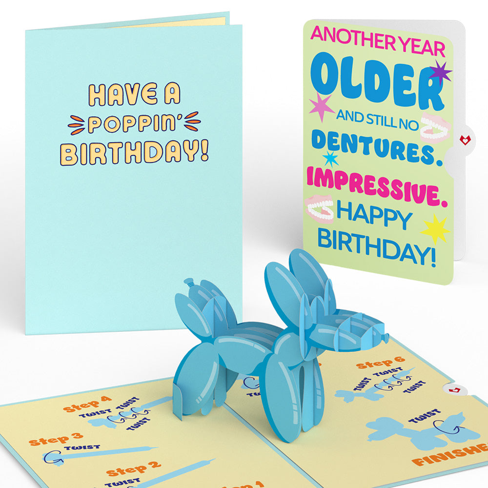 Birthday Balloon Animal Pop-Up Card and Sentiment Set