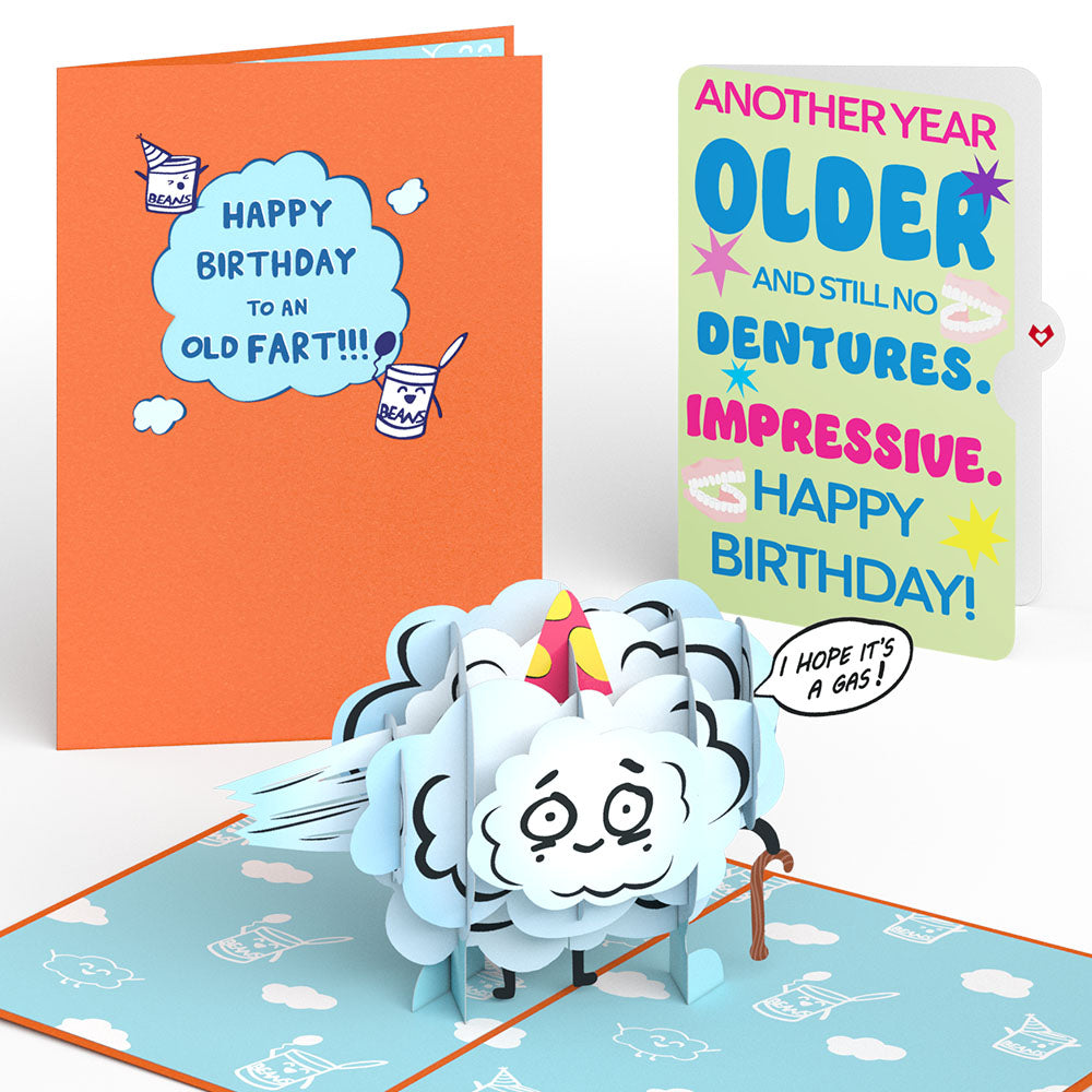 Happy Birthday to an Old Fart Pop-Up Card and Sentiment Set