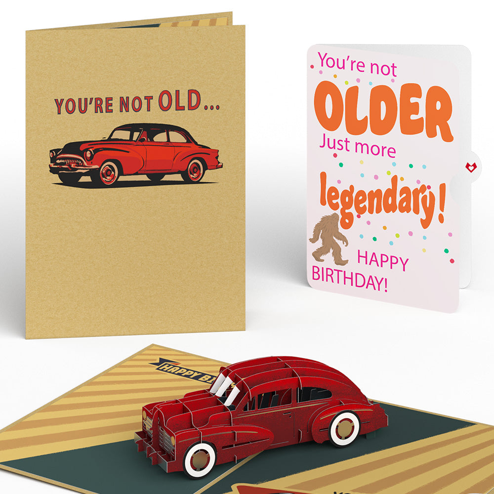 Happy Birthday Classic Car Pop-Up Card and Sentiment Set