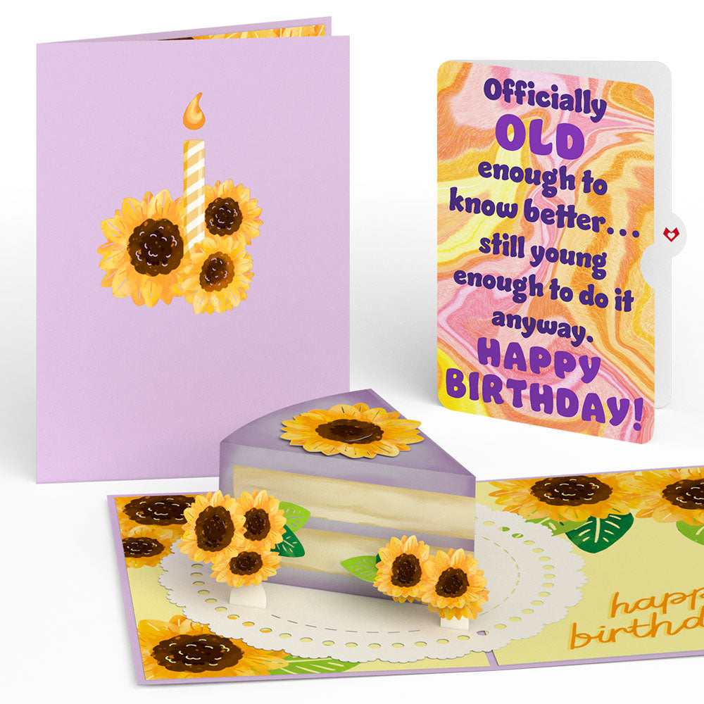 Sunflower Birthday Cake Slice Pop-Up Card and Sentiment Set
