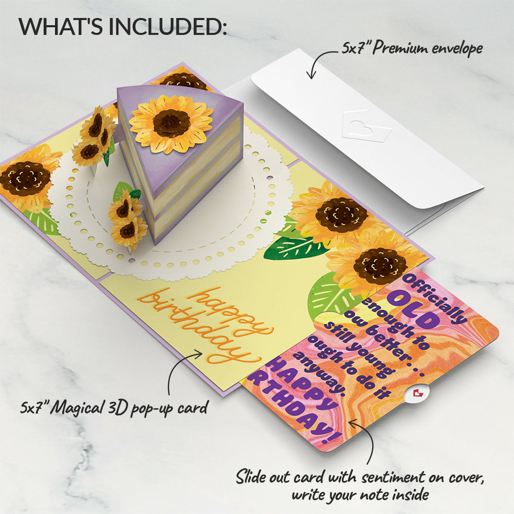 Sunflower Birthday Cake Slice Pop-Up Card and Sentiment Set