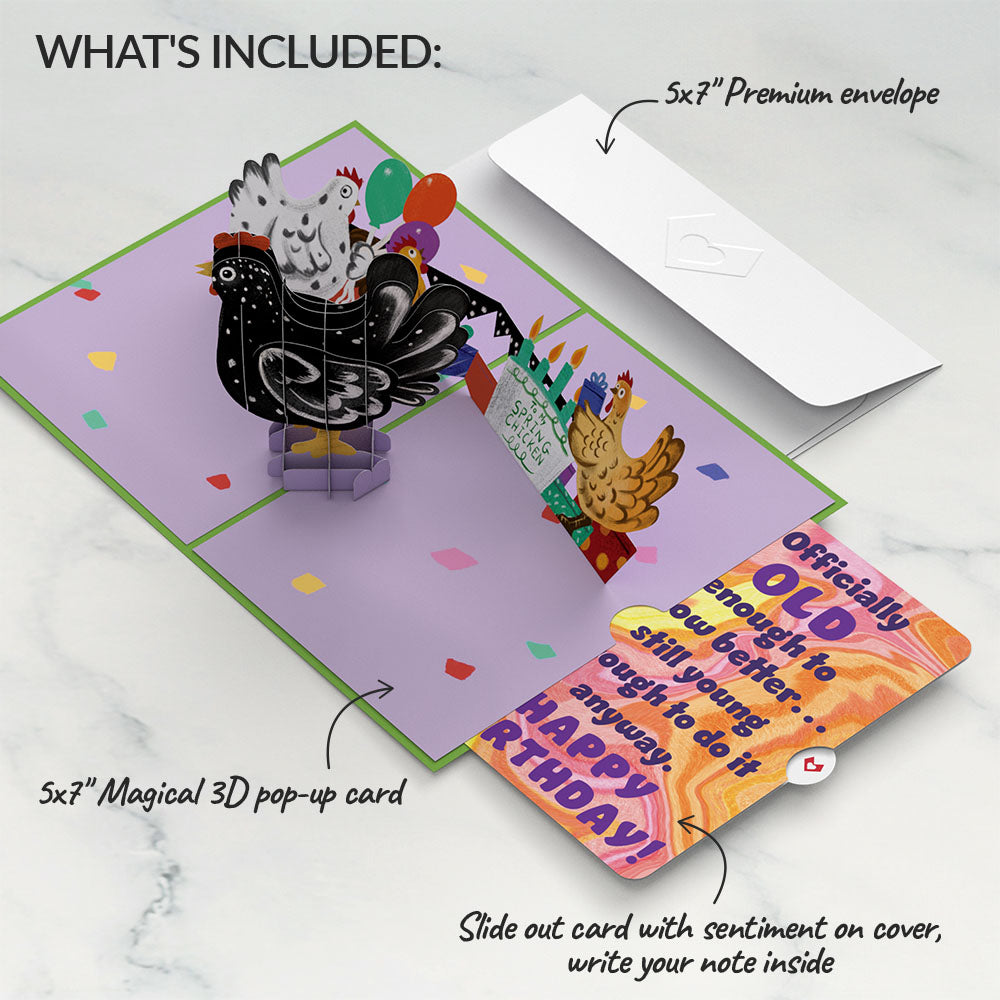 Happy Birthday To My Spring Chicken Pop-Up Card and Sentiment Set