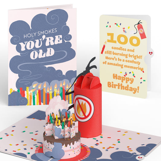Holy Smokes You're Old 100th Birthday Pop-Up Card and Sentiment Set