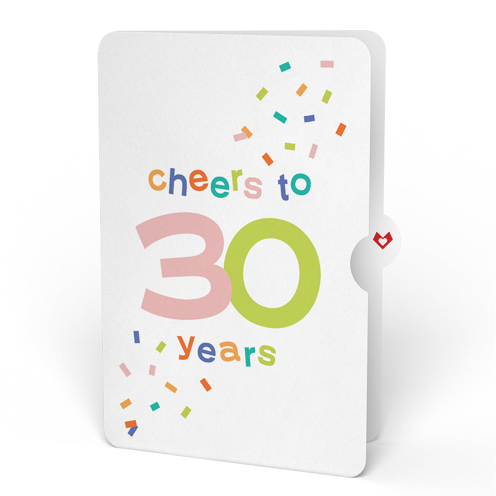 Sweet 30th Birthday Wishes Bouquet and Confetti Cake Sentiment Set