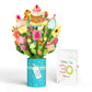 Sweet 30th Birthday Wishes Bouquet and Confetti Cake Sentiment Set